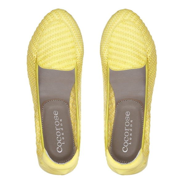 Clapham - Yellow Woven Leather Loafers Cocorose London