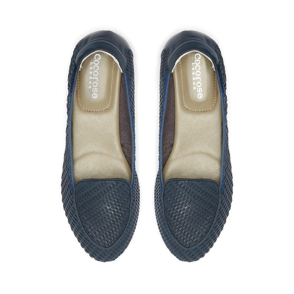 Clapham - Navy Woven Leather Loafers Cocorose London