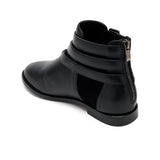 Hampstead - Black Leather Boots With Three Straps & Zip Cocorose London