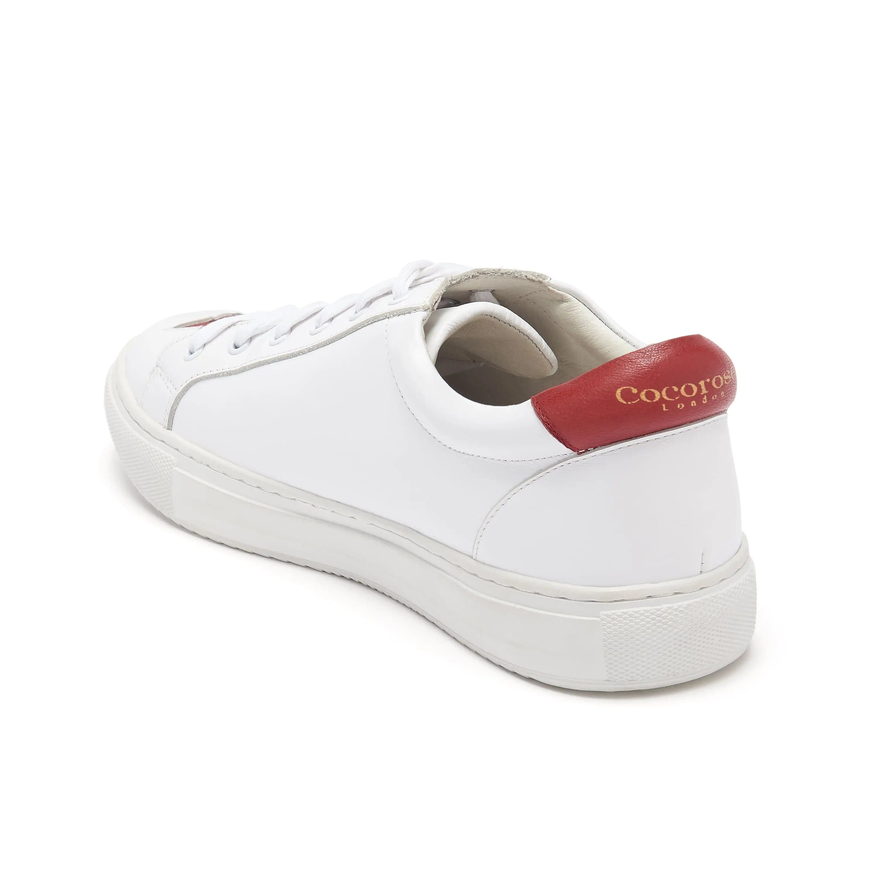 Luxury White Leather Trainers with Red Stars | Cocorose London ...