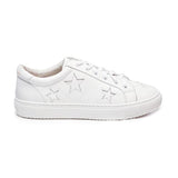 Hoxton - White with White Stars Leather Trainers Cocorose London