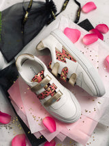 Hoxton - Velcro Pink & Gold Leopard Trainers Cocorose London