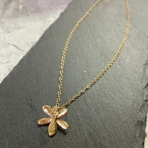 Miniature Gold Inverted Orchid Pendant Cocorose London