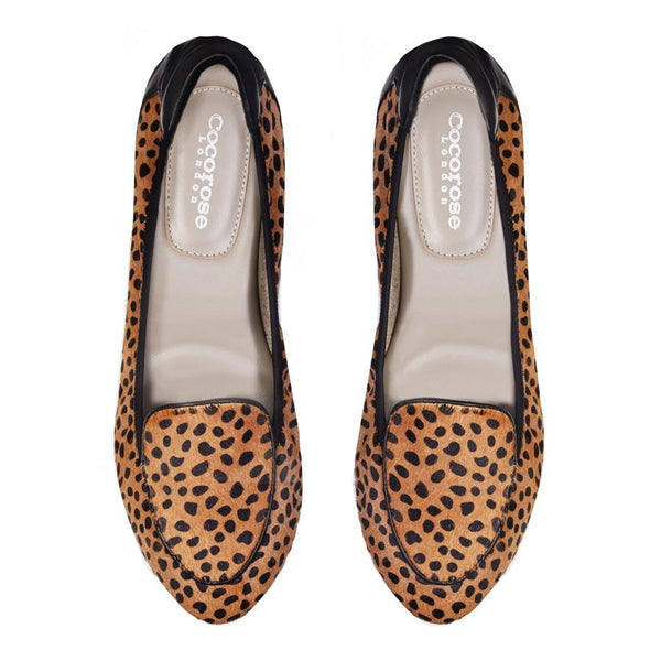 Clapham - Leopard Print Leather Loafers Cocorose London