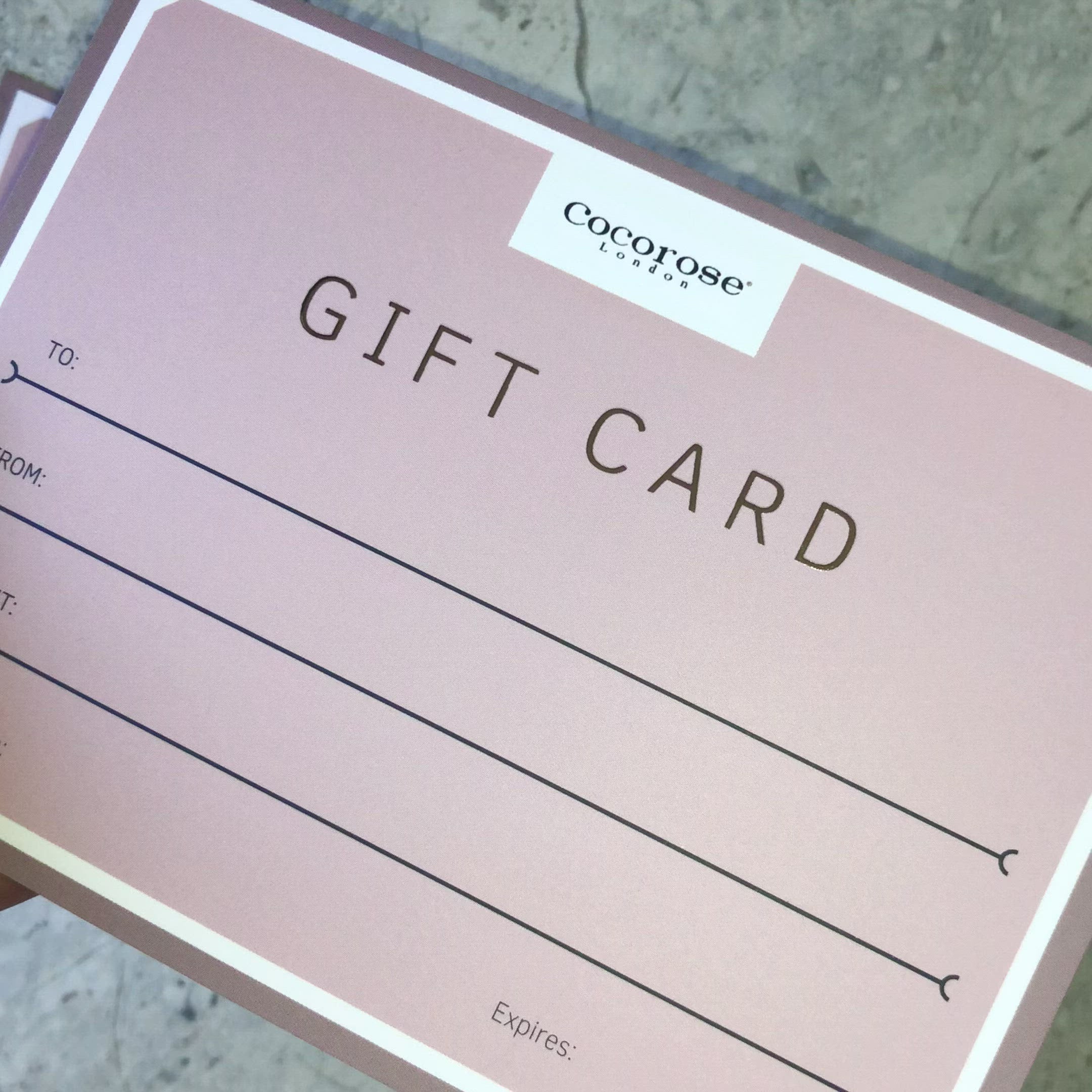 Video of Cocorose London gift card