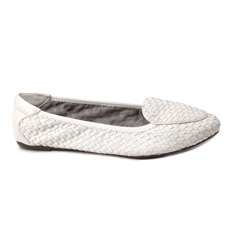 White Woven Women's Leather Designer Loafers - Clapham | Cocorose London